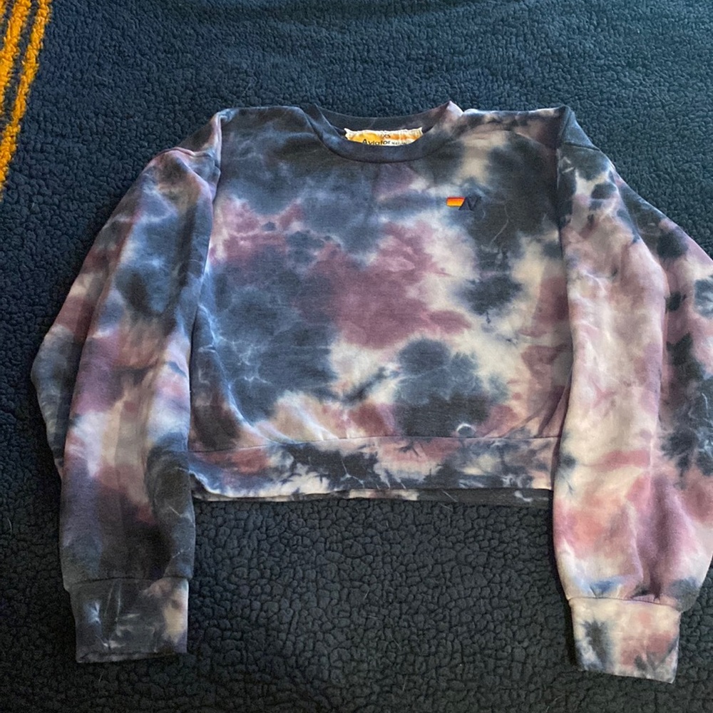 Aviator nation Cropped Sweatshirt Tye Dye